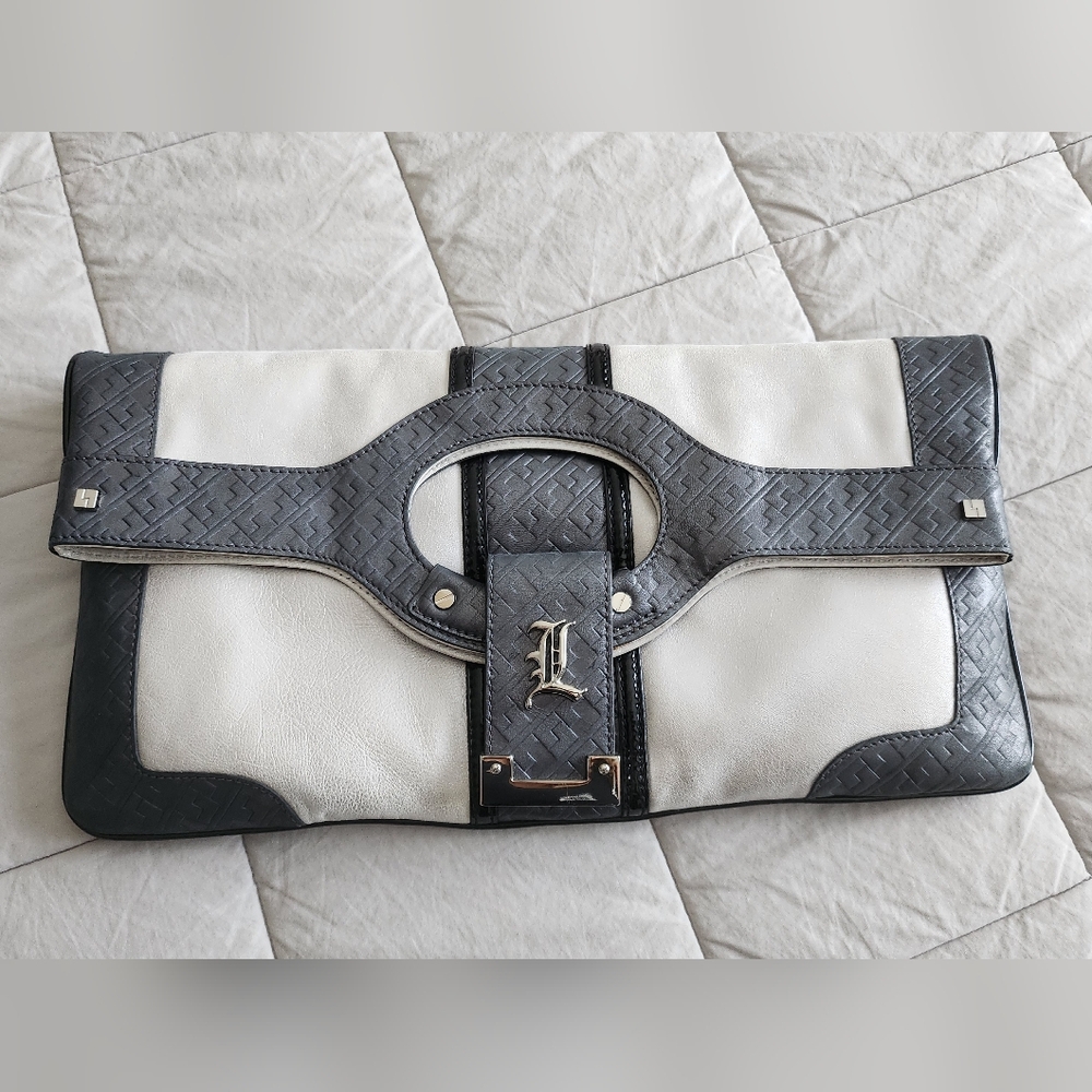L.A.M.B. Black and White Clutch